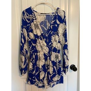 Blue Floral Romper